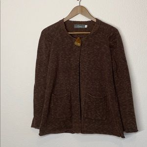 Willow brown 1 button cardigan, medium